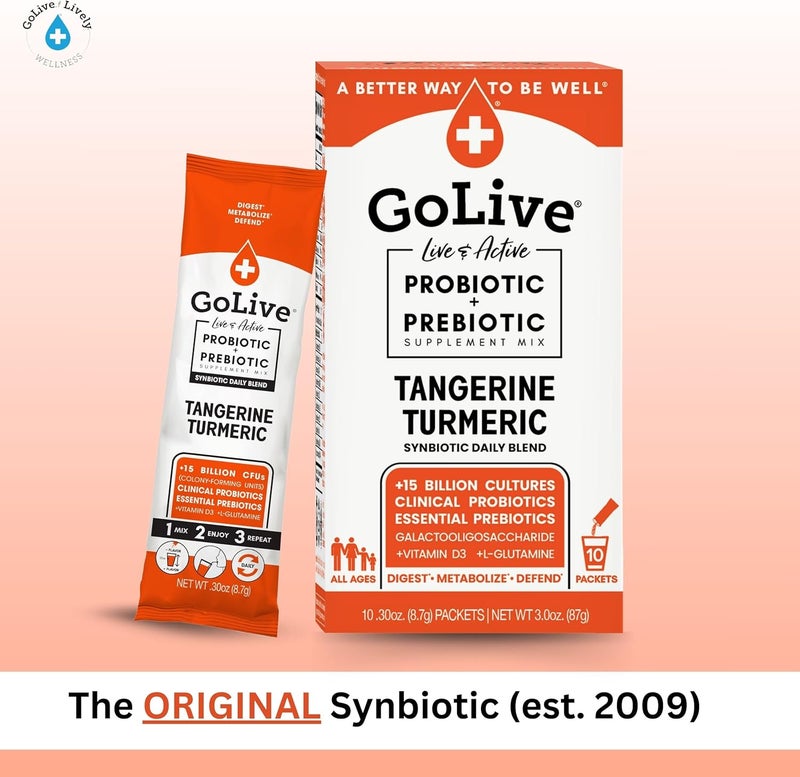 GoLive Probiotic & Prebiotic Supplement Mix - Tangerine Turmeric - Image 3